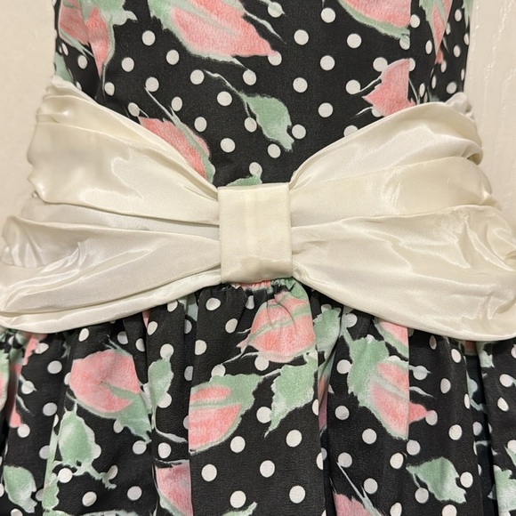 Vintage 80’s Gunne Sax Jessica McClintock Strapless Rosebud Print Dress Size 7/8 - Picture 7 of 16